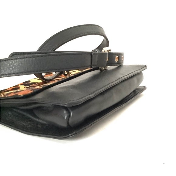 Rachael Roy Calf Hair Leather Black Crossbody Bag - Picture 4 of 4